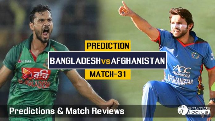 Match Prediction For Bangladesh vs Afghanistan – 31TH ODI ICC CWC19