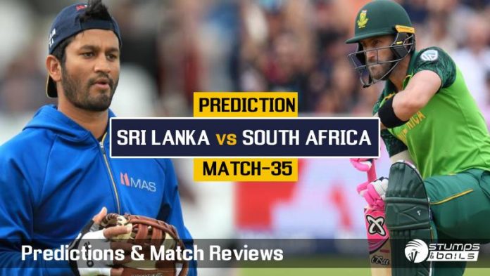 Match Prediction For Sri Lanka vs South Africa – 35TH ODI ICC CWC19