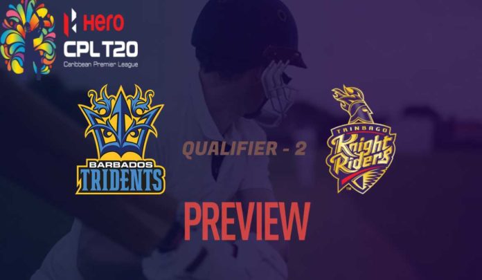 Match Preview For Barbados Tridents vs Trinbago Knight Riders Qualifier 2 | CPL 2019 | BT vs TKR | Caribbean Premier League 2019