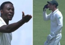Kagiso Rabada And Quinton de Kock Have A Tiff During Pune Test Kaigiso Rabada And Quinton de Kock Have A Tiff During Pune Test