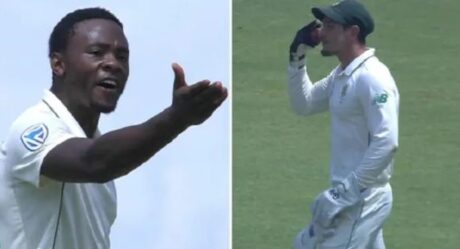 Kagiso Rabada And Quinton de Kock Have A Tiff During Pune Test