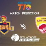 Match Prediction For Deccan Gladiators Vs Team Abu Dhabi | T10 League 2019 | DGL Vs AD