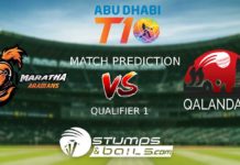 Match Prediction For Maratha Arabians vs Qalandars Qualifier 1 | T10 League 2019 | MA vs QLD Match Prediction For Maratha Arabians vs Qalandars Qualifier 1 | T10 League 2019 | MA vs QLD