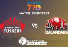 Match Prediction For Karnataka Tuskers vs Qalandars | T10 League 2019 | KAT vs QLD Match Prediction For Karnataka Tuskers vs Qalandars | T10 League 2019 | KAT vs QLD