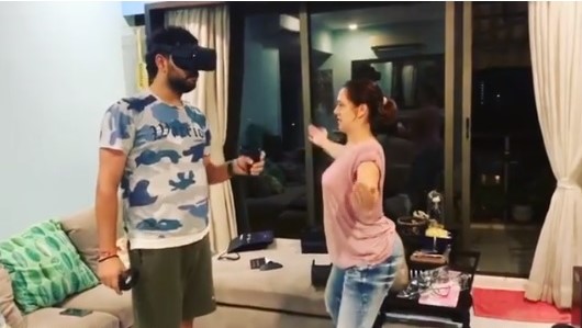 Yuvraj Singh’s VR Gaming Session Gets Mimicked By His Wife Hazel Keech