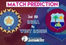 Match Prediction For India Vs West Indies 2019 – 2nd ODI Match Prediction For India Vs West Indies