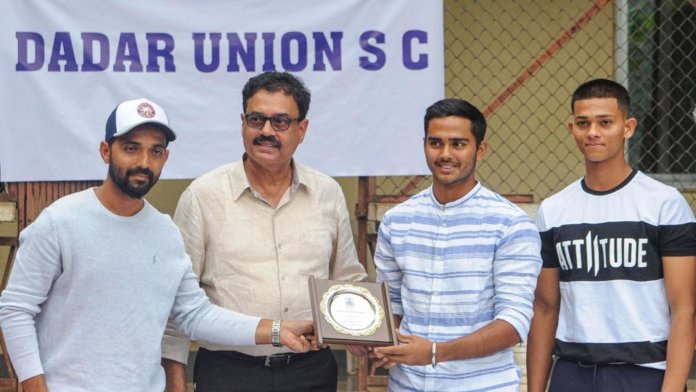 Former Indian Player, Dilip Vengsarkar And Rahane Felicitates The U-19 Indian Players