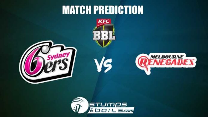 Sydney Sixers Vs Melbourne Renegades T20 Prediction