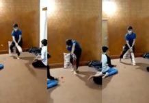 Pakistan Pacer Imitates Australia Player Batting Style Pakistan Pacer Imitates Australia Player Batting Style