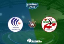 European Cricket Series 2020 League Dream 11 Prediction : Cossonay CC vs Power CC