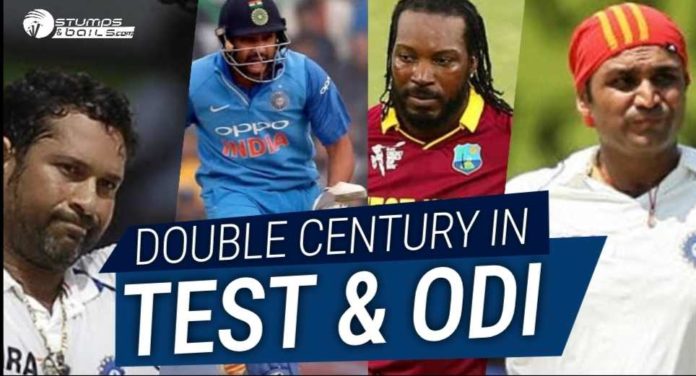 Four Batsmen Who Made Double Centuries In Both Tests And ODIs
