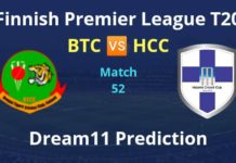 Finnish Premier League 2020 Dream11 Prediction: BTC Vs HCC BTC Vs HCC