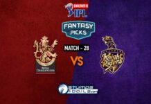 IPL 2020: RCB Vs KKR DREAM11 PREDICTION | MATCH 28 | RCB Vs KKR