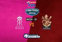 IPL 2020: RR VS RCB DREAM11 PREDICTION | MATCH 33 | RCB VS RR