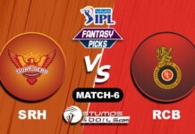 SRH vs RCB IPL 2021, Match 6|SRH vs RCB Dream11 Predictions FANTASY-6: SRH vs RCB