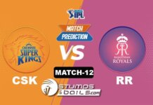 IPL 2021: CSK vs RR| StumpsandBails Match Predictions Match-Prediction-12: CSK vs RR