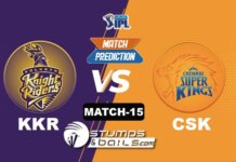IPL 2021: KKR vs CSK| StumpsandBails Match Predictions Match-Prediction-15: KKR vs CSK