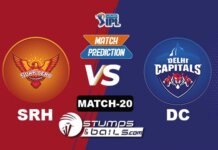 IPL 2021: SRH vs DC| StumpsandBails Match Predictions Match-Prediction-20: SRH vs DC