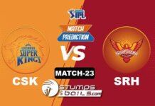 IPL 2021: CSK vs SRH| StumpsandBails Match Predictions Match-Prediction-23: CSK vs SRH