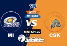 IPL 2021: MI vs CSK| StumpsandBails Match Predictions Match-Prediction-27: MI vs CSK
