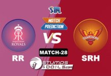 IPL 2021: RR vs SRH| StumpsandBails Match Predictions Match-Prediction-28: RR vs SRH