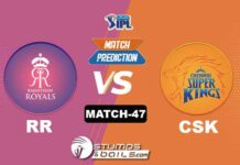 IPL 2021: RR vs CSK | StumpsandBails Match Predictions RR vs CSK-Match Prediction 47