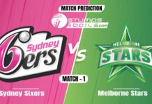 Match Prediction For Sydney Sixers vs Melbourne Stars Match Prediction For Sydney Sixers vs Melbourne Stars