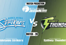 BBL 2021: Adelaide Strikers vs Sydney Thunder Match Prediction Adelaide Strikers vs Sydney Thunder