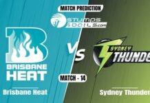 Match Prediction For Brisbane Heat vs Sydney Thunder Brisbane Heat vs Sydney Thunder Match prediction