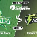 Match Prediction For Melbourne Stars vs Sydney Thunder