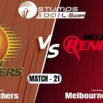 Scorchers Resumes Their Dominance Against Renegades