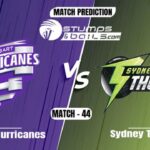 BBL 2021-22: Hobart Hurricanes vs Sydney Thunder Match Prediction