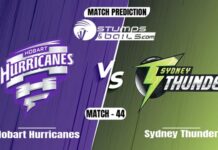 BBL 2021-22: Hobart Hurricanes vs Sydney Thunder Match Prediction Hobart Hurricanes vs Sydney Thunder