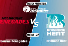 BBL 2021-22: Melbourne Renegades vs Brisbane Heat Match Prediction Melbourne Renegades vs Brisbane Heat Match Prediction