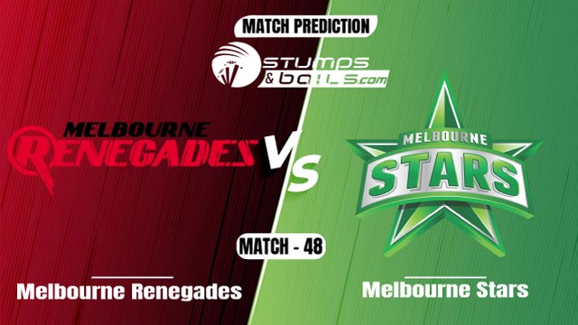 Melbourne Renegades vs Melbourne Stars Match Prediction