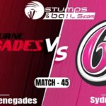 Sydney Sixers have won the toss and have opted to bat against Melbourne Renegades