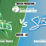 BBL 2021-22: Melbourne Stars vs Adelaide Strikers Match Prediction