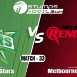Melbourne Stars have won the toss and have opted to bat against Melbourne Renegades