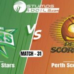 Perth Scorchers have won the toss and have opted to bat against Melbourne Stars