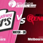 Sydney Sixers have won the toss and have opted to field against Melbourne Renegades