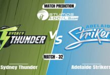 BBL 2021-22: Sydney Thunder vs Adelaide Strikers Match Prediction Sydney Thunder vs Adelaide Strikers