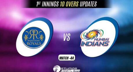 IPL 2022: Rajasthan Royals vs Mumbai Indians 1st Innings 10 Overs Update