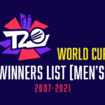 Men’s T20 World Cup Winners list