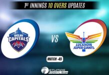 IPL 2022: Lucknow Super Giants vs Delhi Capitals 1st Innings 10 Overs Update LSG vs DC 1st Innings 10 Overs Update