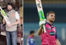 Jos Buttler Signs Bat For Kichcha Sudeep Jos Buttler Signs Bat For Kichcha Sudeep