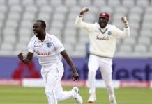 West Indies are on the verge of winning after a five-fer by Kemar Roach Kemar Roach's Five-Fer