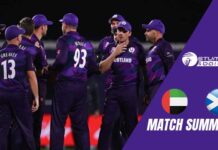 UAE vs Scotland match summary – Scotland Beats UAE By 4 Wickets UAE vs Scotland match summary