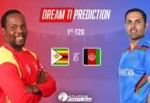 AFG Vs ZIM 1st T20I Dream 11 Prediction