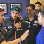 As Dhoni imparts knowledge in the Indian dressing room following series victory, Ishan and Chahal are all ears