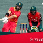 The Zimbabwean batsman destroys Bangladesh, scoring 34 runs in one over